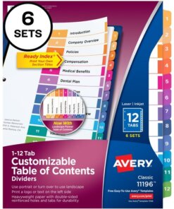 Avery® Ready Index Custom TOC Binder Dividers