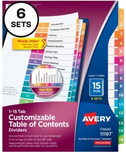 Avery® Ready Index Custom TOC Binder Dividers