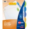 Avery® Plastic Binder Dividers, Insertable Multicolor Style Edge 5-tabs