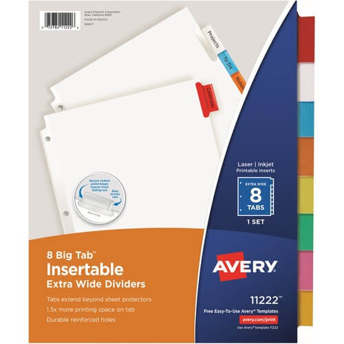 Avery® Big Tab Insertable Extra-Wide Dividers