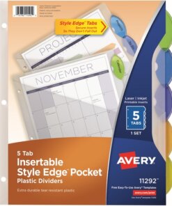 Avery® Insertble Style Edge Plastic Pocket Dividers