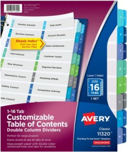 Avery® Two-Column Table Contents Dividers w/Tabs