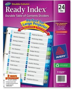 Avery® Two-Column Table Contents Dividers w/Tabs