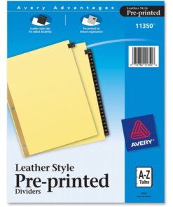 Avery® Preprinted Tab Dividers - Gold Reinforced Edge