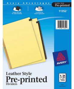 Avery® Preprinted Tab Dividers - Gold Reinforced Edge