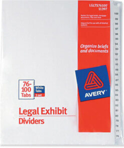 Avery® Premium Collated Legal Exhibit Dividers with Table of Contents Tab - Avery Style