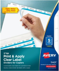 Avery® Print & Apply Clear Label Dividers - Index Maker Easy Peel Printable Labels
