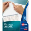Avery® Print & Apply Clear Label Dividers - Index Maker Easy Peel Printable Labels