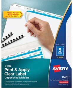Avery® Print & Apply Label Unpunched Dividers - Index Maker Easy Apply Label Strip