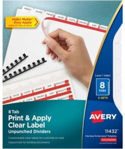 Avery® Print & Apply Label Unpunched Dividers - Index Maker Easy Apply Label Strip