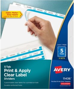 Avery® Print & Apply Clear Label Dividers - Index Maker Easy Apply Label Strip