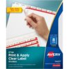 Avery® Print & Apply Clear Label Dividers - Index Maker Easy Apply Label Strip