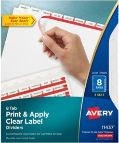 Avery® Print & Apply Clear Label Dividers - Index Maker Easy Apply Label Strip