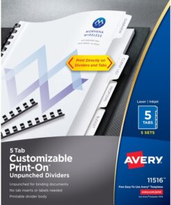 Avery® Unpunched Print-On Dividers