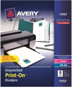 Avery® Unpunched Print-On Dividers