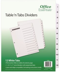 Avery® B/W Print Table of Contents Tab Dividers