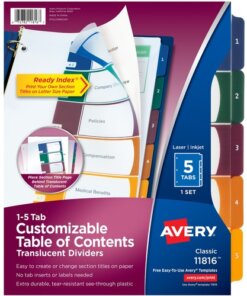 Avery® Ready Index Customizable TOC Binder Dividers