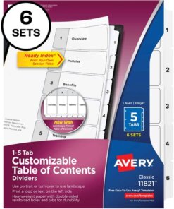 Avery® Classification Folder 5-tab TOC Dividers