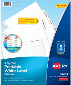 Avery® Big Tab Printable White Label Dividers