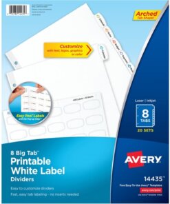 Avery® Big Tab Printable White Label Dividers