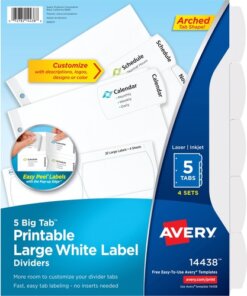Avery® Big Tab Printable Large White Label Dividers