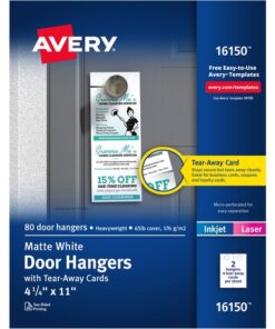 Avery® Laser Inkjet Tear-Away Cards Door Hanger