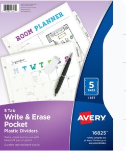Avery® Write & Erase Pocket Plastic Dividers
