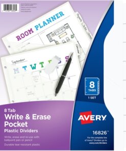 Avery® Write & Erase Pocket Plastic Dividers