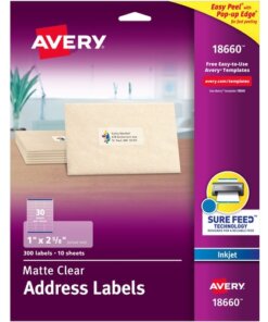 Avery® Matte Clear Address Labels - Sure Feed Technology