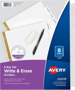 Avery® Big Tab Eraseable Write-On Dividers