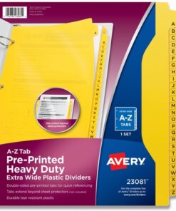 Avery® Heavy-Duty Plastic A-Z Industrial Dividers