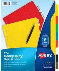 Avery® Plastic Tab Dividers w/ White Labels