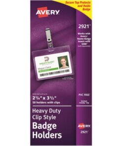 Avery® Heavy-Duty Clip Style Badge Holders