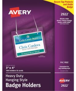 Avery® Heavy-Duty Clear Hanging Style Badge Holders