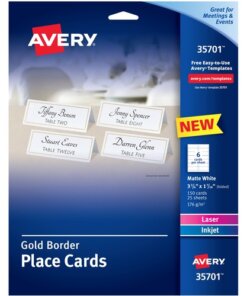 Avery® Place Cards With Gold Border