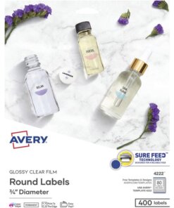 Avery® Sure Feed Glossy Clear Round Labels