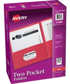 red Avery® Letter Pocket Folder