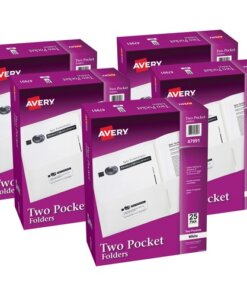 White Avery® Letter Pocket Folder