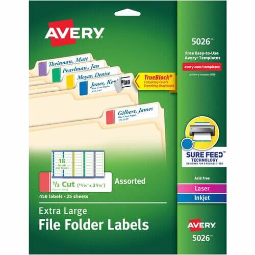 Avery® Extra-Large File Folder Labels
