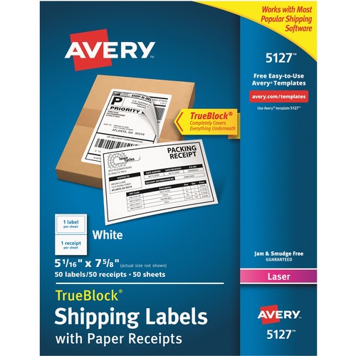 Avery® White Shipping Labels w/ Receipt