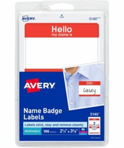 Avery® Border Print/Write Hello Name Badges