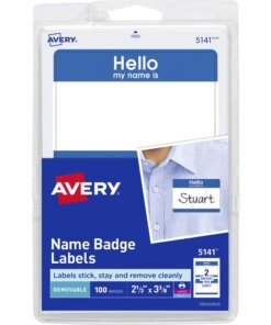 Avery® Border Print/Write Hello Name Badges
