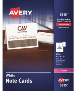 Avery® Printable Note Cards, Two-Sided Printing