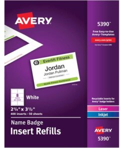 Avery® Laser/Inkjet Badge Insert Refills