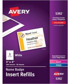 Avery® Laser/Inkjet Badge Insert Refills