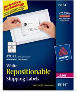 Avery® Repositionable Shipping Labels - Sure Feed Technology