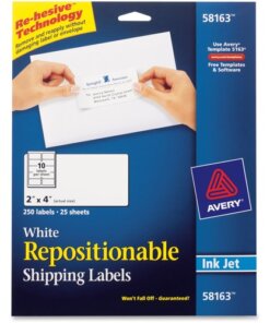 Avery® Repositionable Shipping Labels - Sure Feed Technology