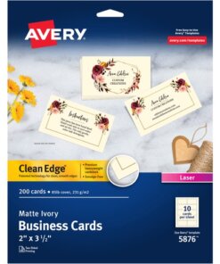 Avery® Business Cards, Ivory, True Print(R) Two-Sided Printing, 2" x 3-1/2" , 200 Cards