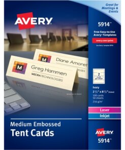 Avery® Sure Feed Embossed Tent Cards