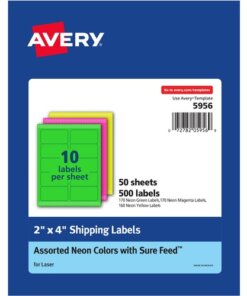 Avery® High Visibility Neon Shipping Labels